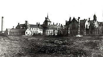Three Counties Asylum eastern end seen from the north in 1872 [Z50-2-16]